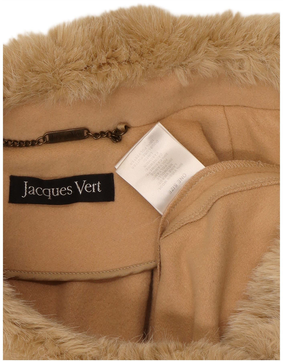 Jacques Vert Dame Poncho Coat One Size Beige Uld
