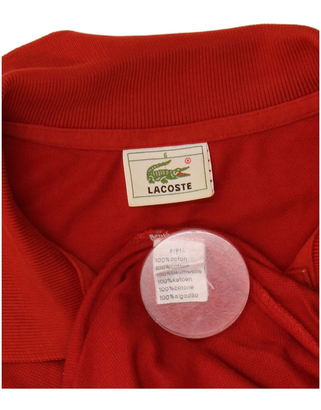 Lacoste herre poloskjorte str. 6 XL Rød bomuld