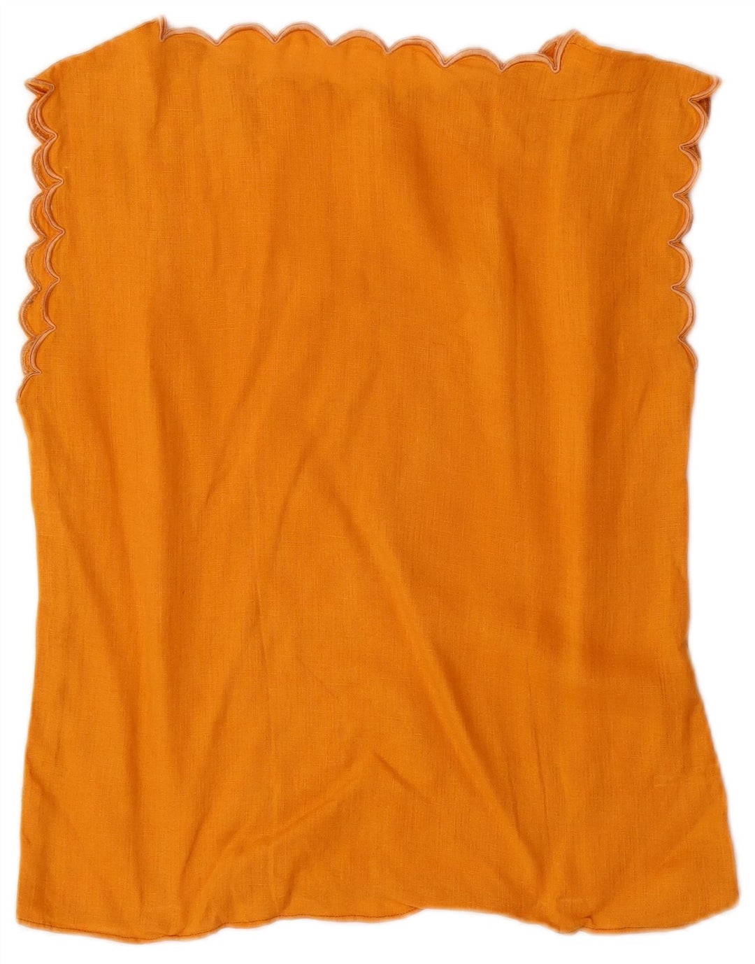 Vintage Dame Ærmeløs Bluse Top UK 12 Medium Orange