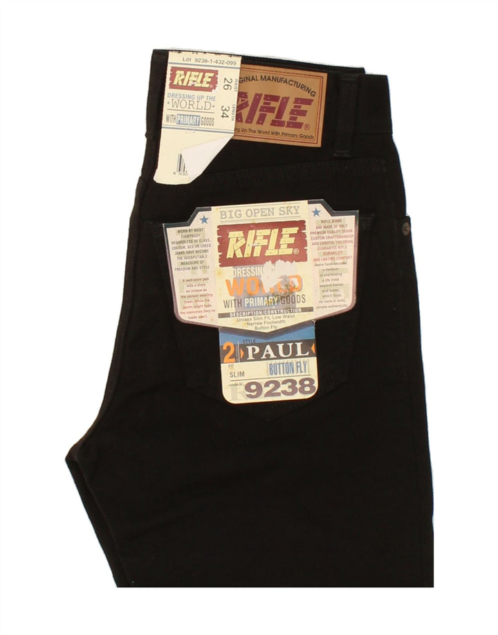 RIFLE Womens Straight Jeans W26 L34  Black Cotton Vintage Rifle and Second-Hand Rifle from Messina Hembry 