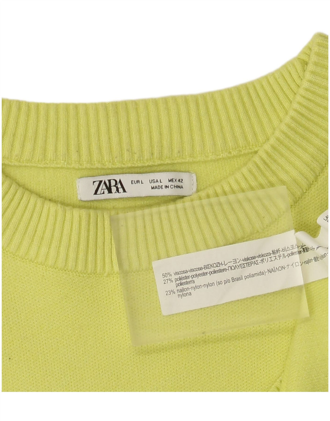 Zara Herre Boat Neck Jumper Sweater Stor grøn viskose