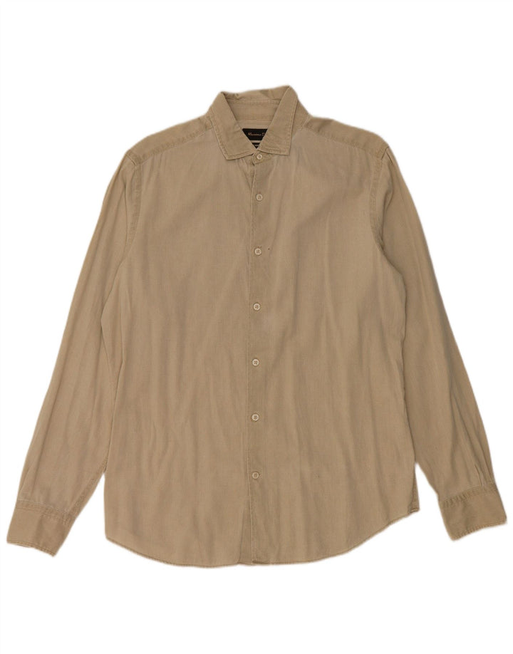 MASSIMO DUTTI Mens Shirt Medium Khaki
