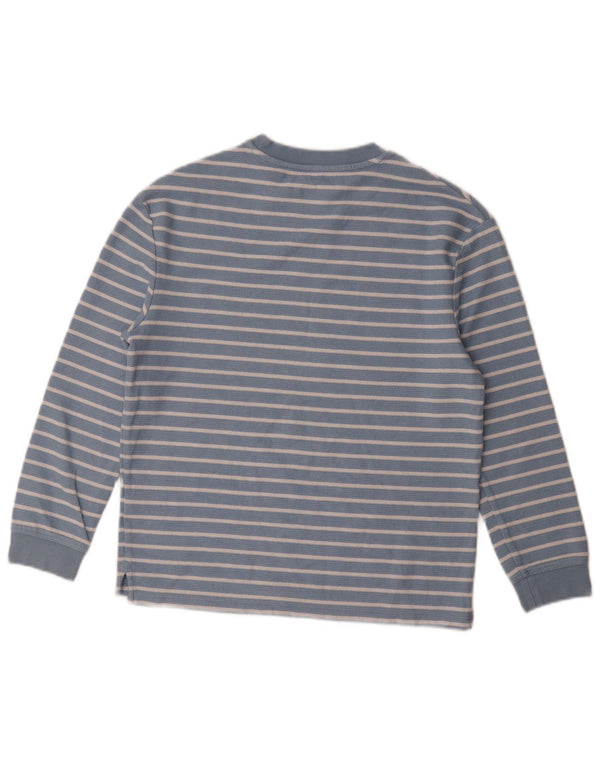 Marks & Spencer Boys Top Langærmet 11-12 år Blå Stribet Bomuld