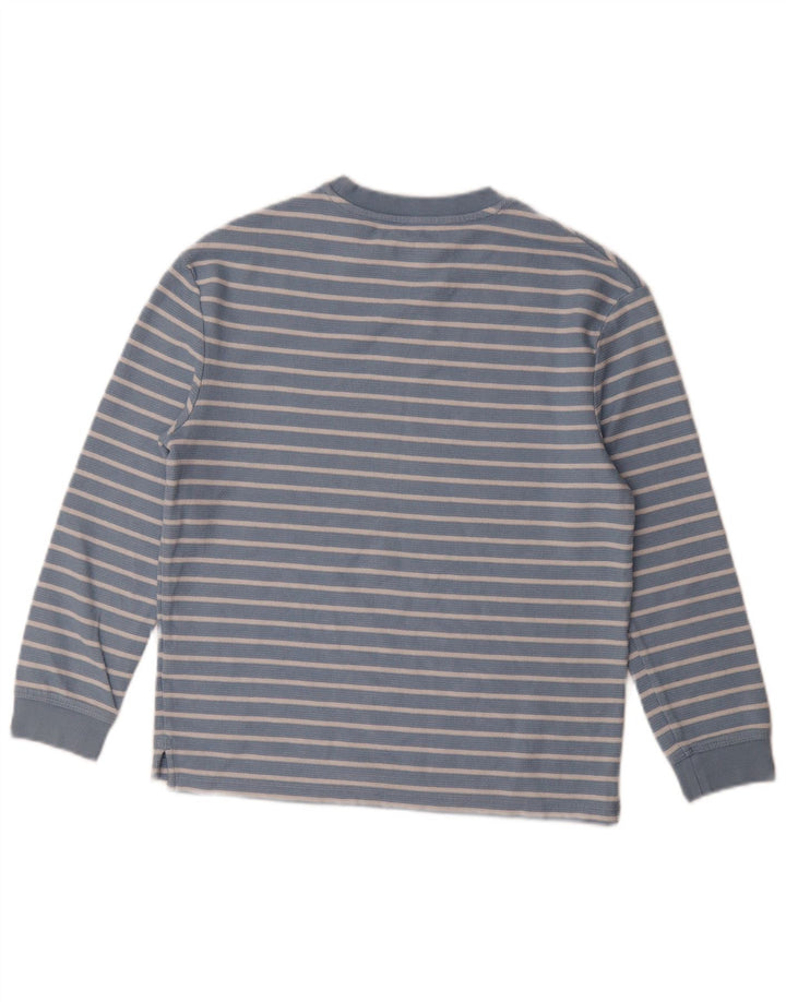 Marks & Spencer Boys Top Langærmet 11-12 år Blå Stribet Bomuld