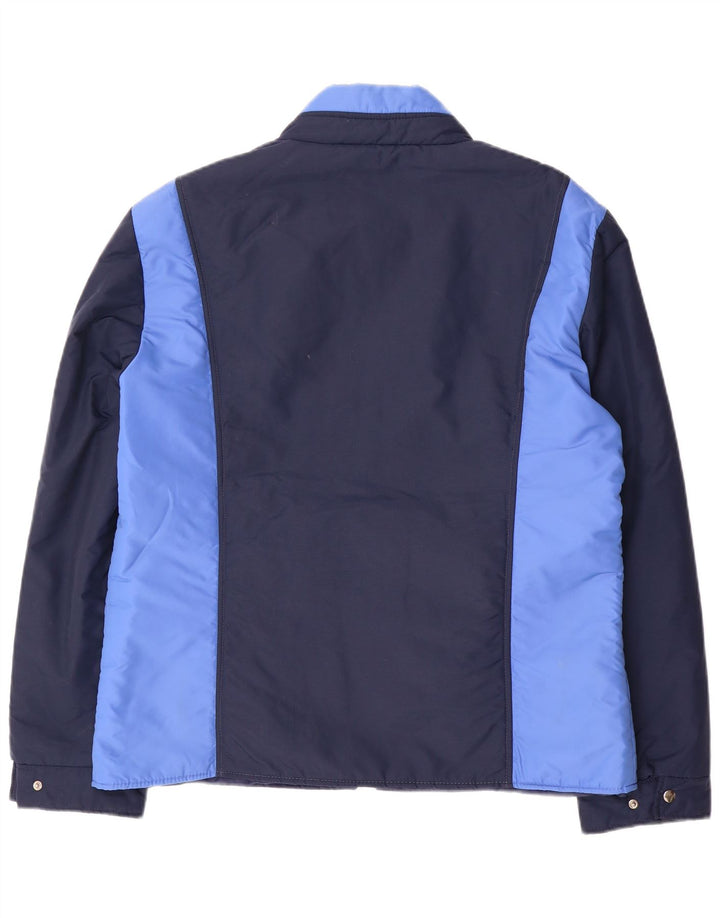 Vintage Herre Windbreaker Jacket UK 40 Large Navy Blue Colourblock Polyamid
