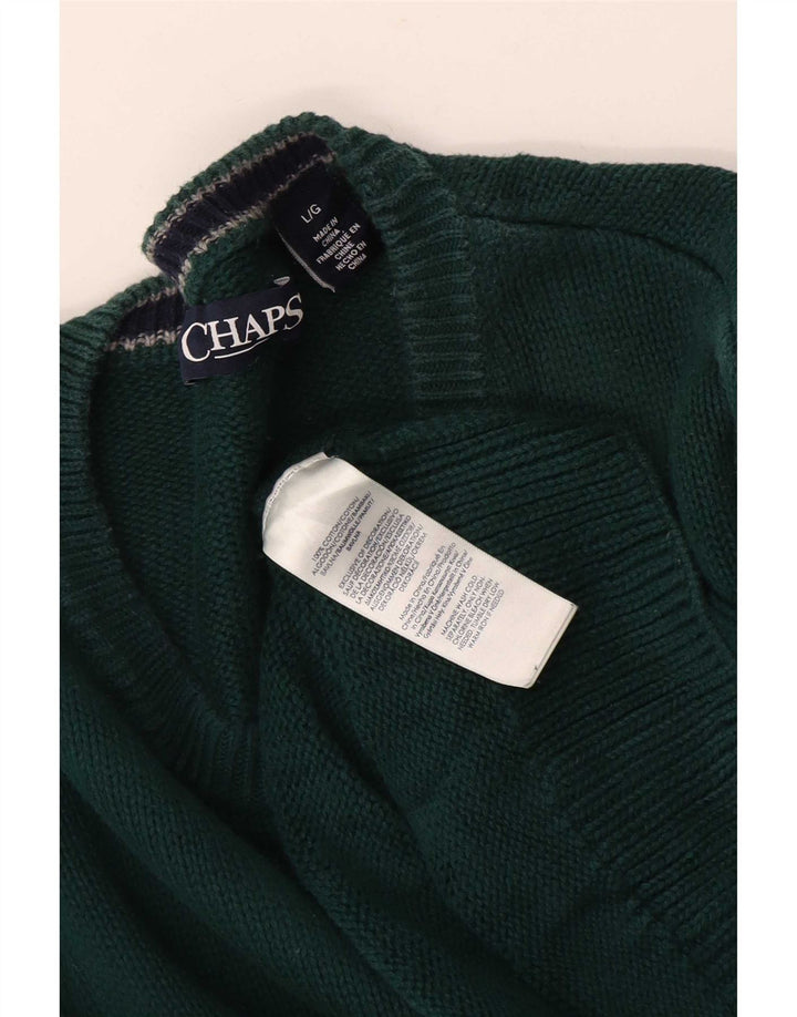 Chaps Herre Regular Fit Crew Neck Jumper Sweater Stor grøn bomuld