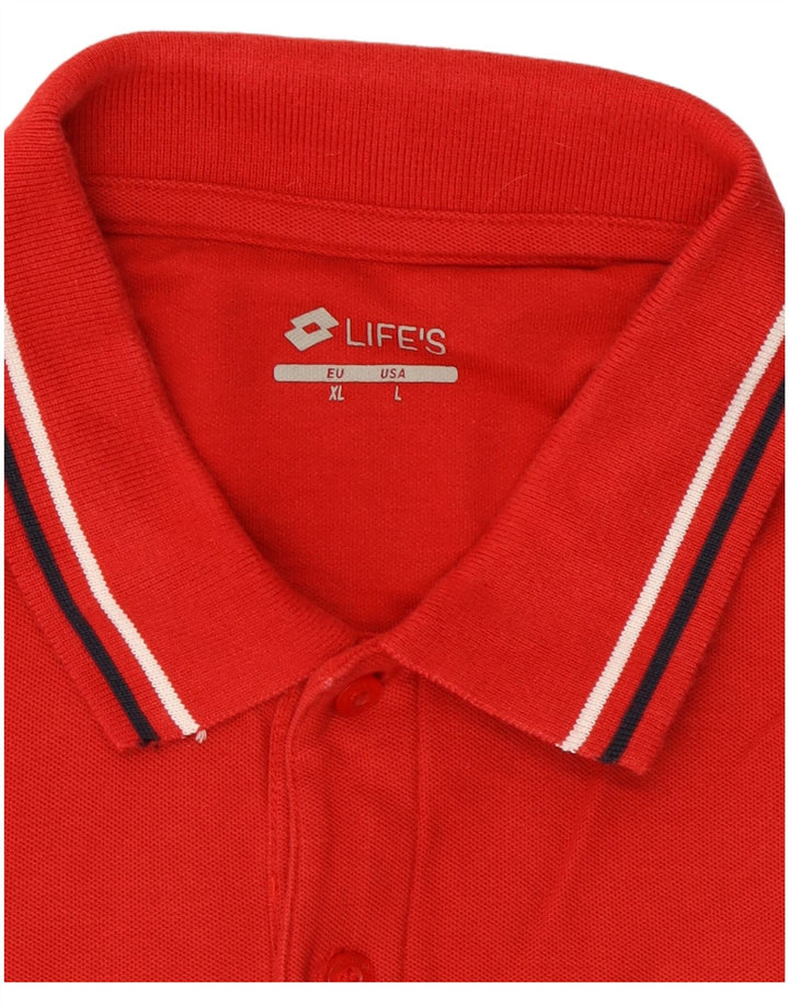 Lotto Herre Polo Shirt Stor Rød Bomuld