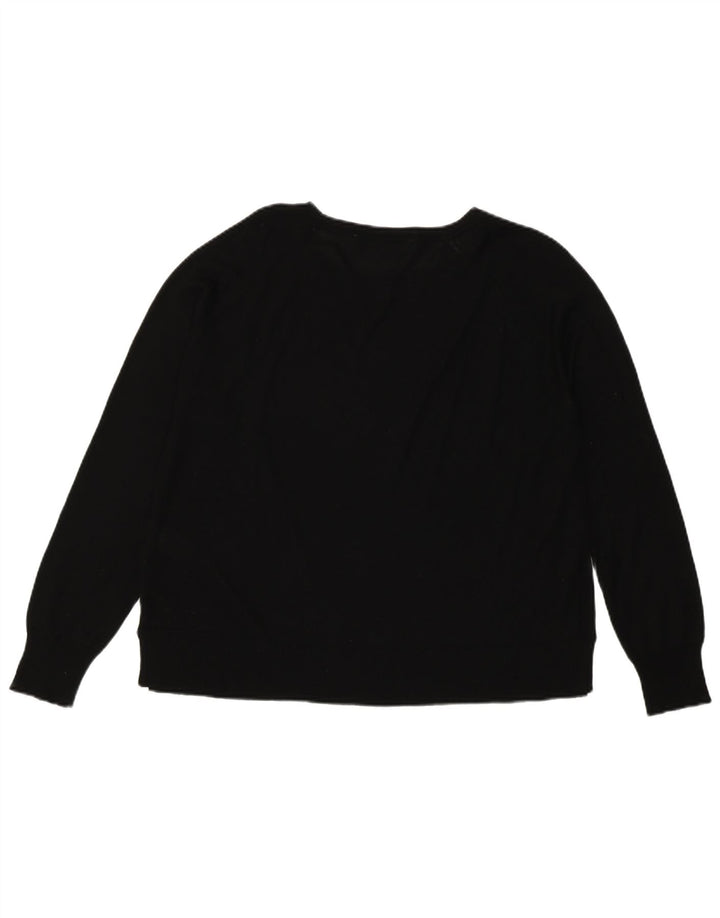 Zara Dame Boat Neck Jumper Sweater UK 14 Medium Black Viscose