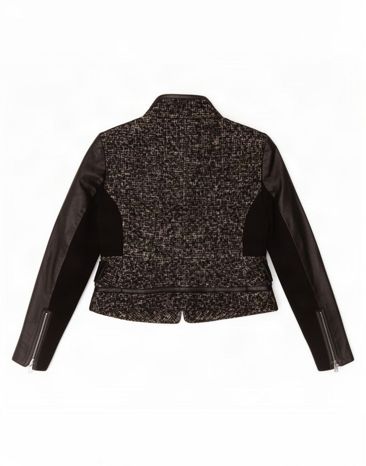 Zara Dame Blazer Jakke UK 14 Stor Sort Uld
