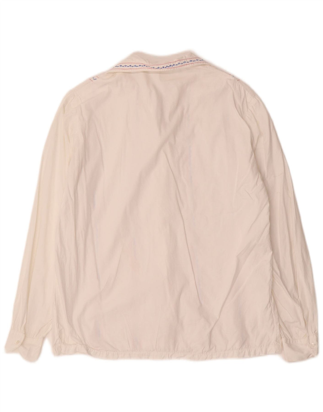 VINTAGE skjortebluse til kvinder UK 16 Stor hvid stribet