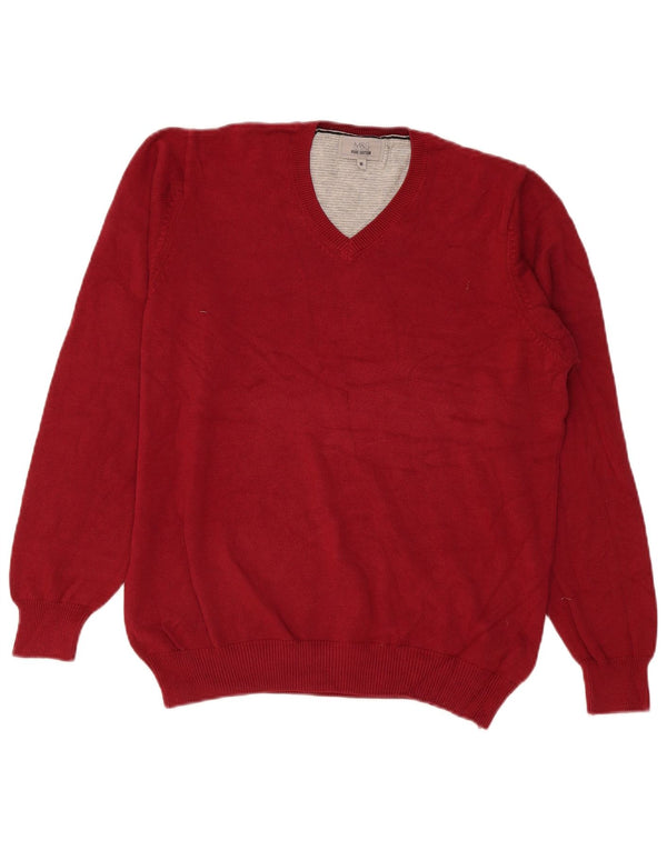 Marks & Spencer Herre V-hals sweater Medium rød bomuld