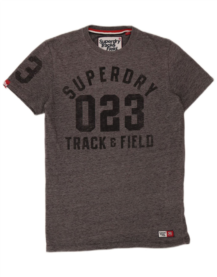 SUPERDRY Mens Graphic T-Shirt Top Small Grey Cotton