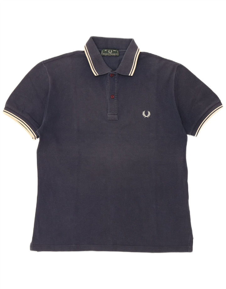 Fred Perry Herre poloshirt Medium marineblå stribet bomuld