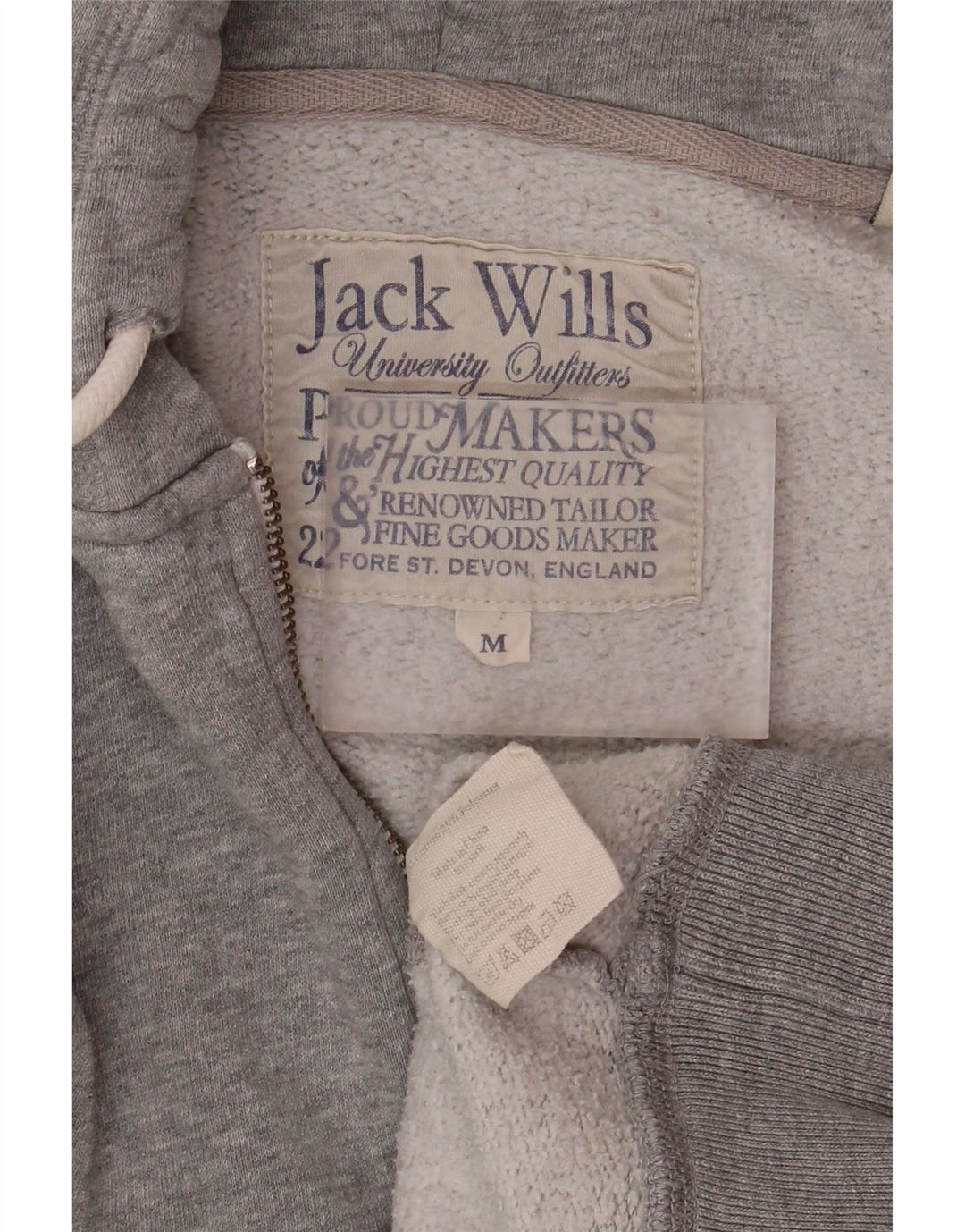 Jack Wills Herre grafisk hættetrøje med lynlås mellemgrå bomuld