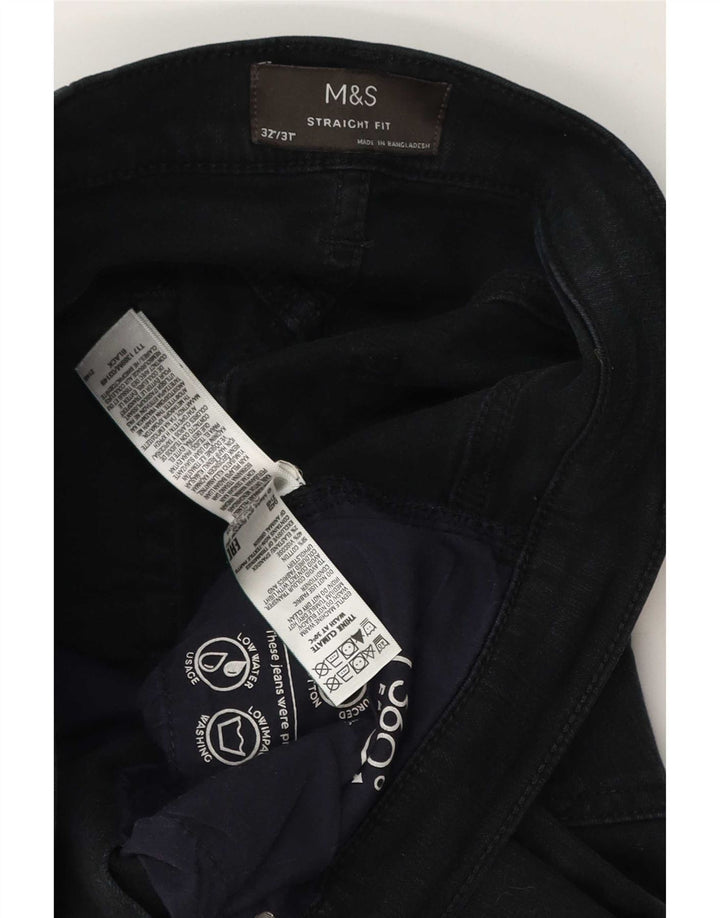 Marks & Spencer Straight Jeans til mænd W32 L31 Sort bomuld