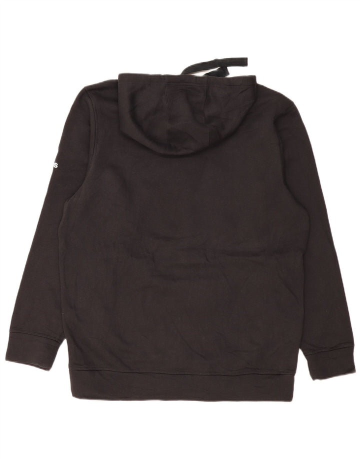 ADIDAS Herre Raiders Grafisk hættetrøje Jumper Stor sort bomuld