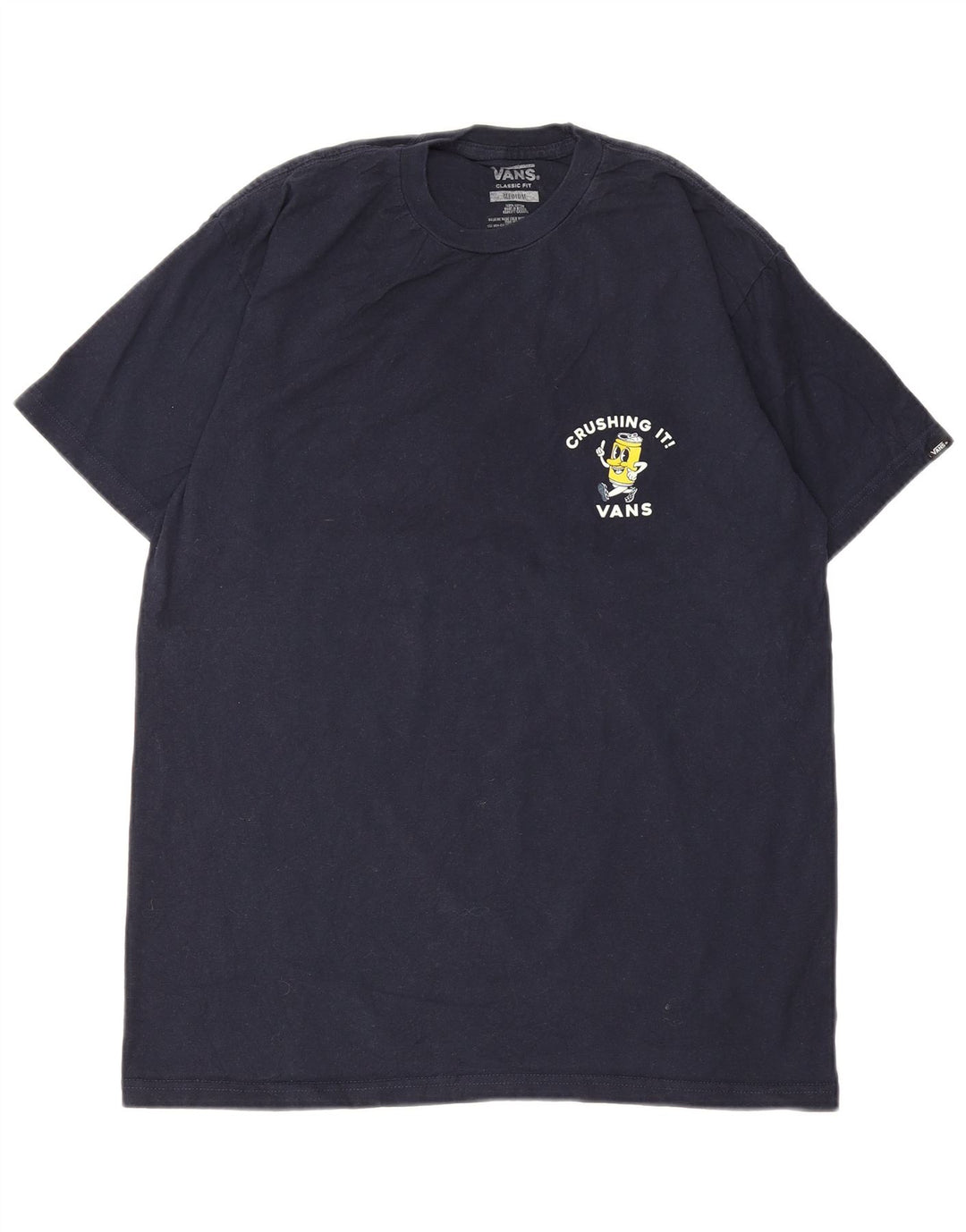 Vans Herre Classic Fit Grafisk T-Shirt Top Medium Navyblå Bomuld