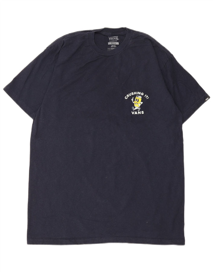 Vans Herre Classic Fit Grafisk T-Shirt Top Medium Navyblå Bomuld