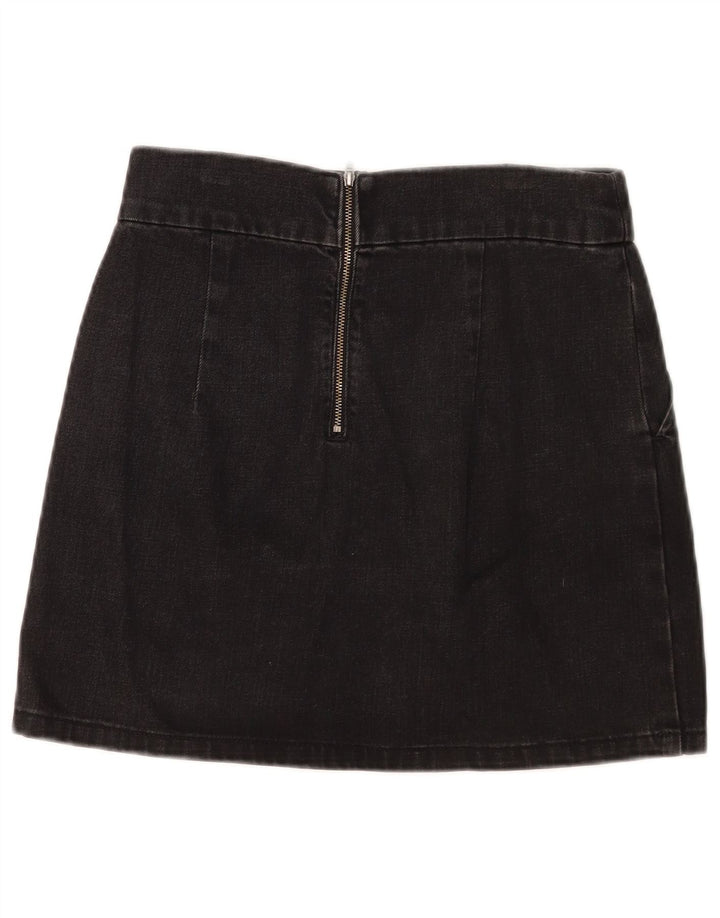 Topshop Dame Mini Denim Nederdel W28 Medium Sort Bomuld