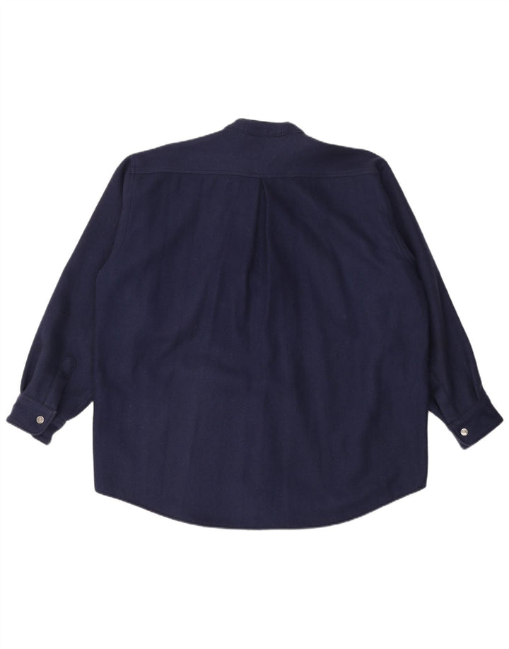 VINTAGE Herre Pullover Flanell Shirt 2XL Navy Blue