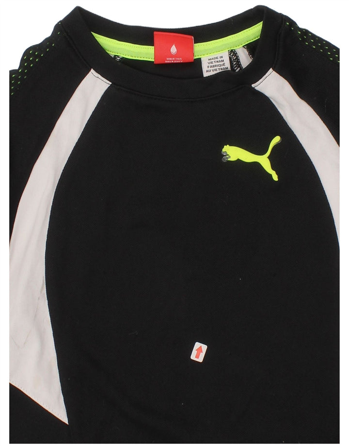 Puma Boys T-Shirt Top 4-5 år Sort Colourblock Polyester