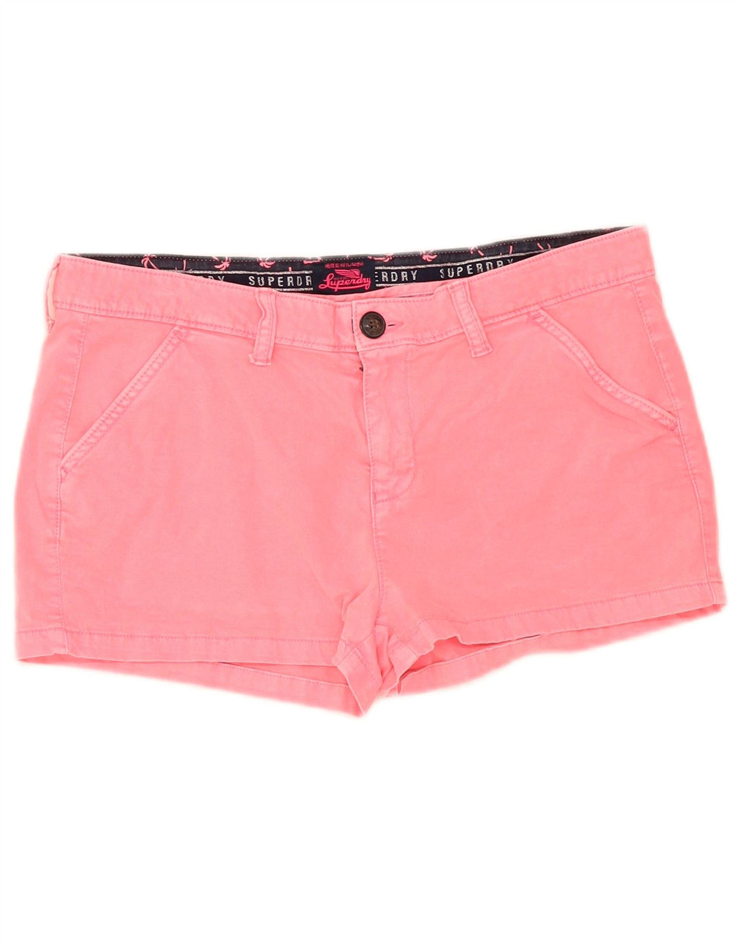Superdry Hot Pants til kvinder W34 Large Pink Bomuld
