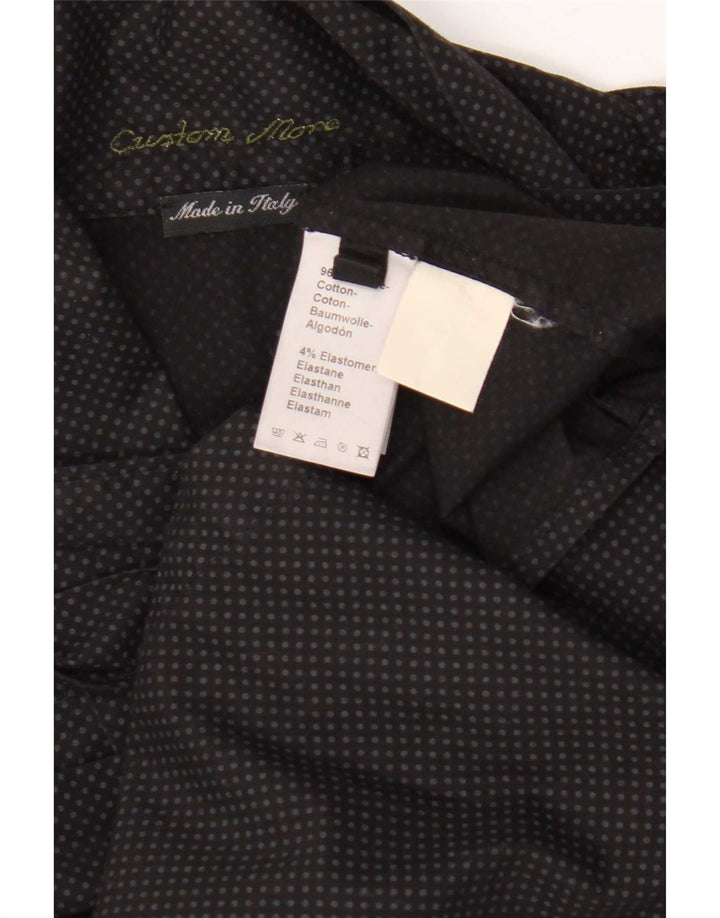 Vintage damebluse med 3/4 ærmer IT 44 Mellem sort plettet bomuld