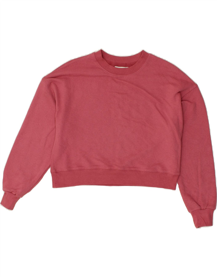 PULL & BEAR Womens Oversized Crop Sweatshirt Jumper UK 10 Small Pink Vintage Pull & Bear and Second-Hand Pull & Bear from Messina Hembry 