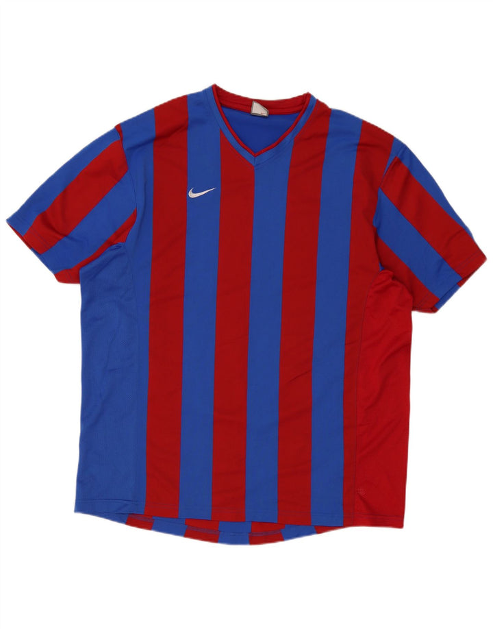 Nike herre T-shirt top 2XL blå stribet polyester
