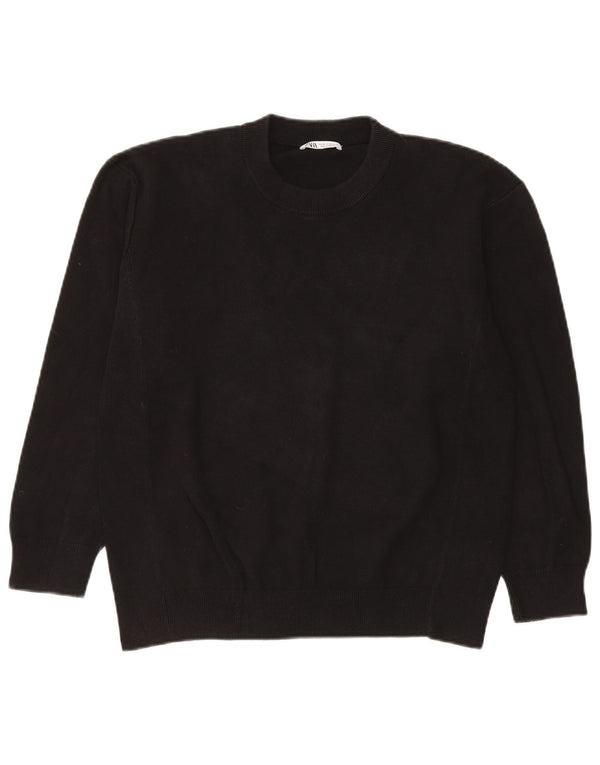 Zara Herre trøjetrøje med rund hals mellem sort bomuld