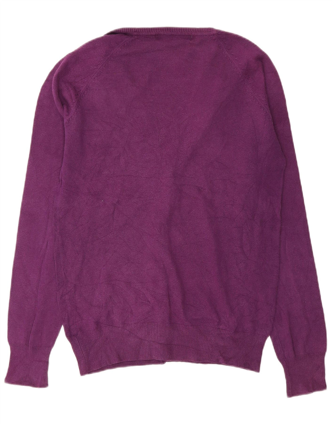 Zara Dame Cardigan Sweater UK 14 Medium Lilla Bomuld