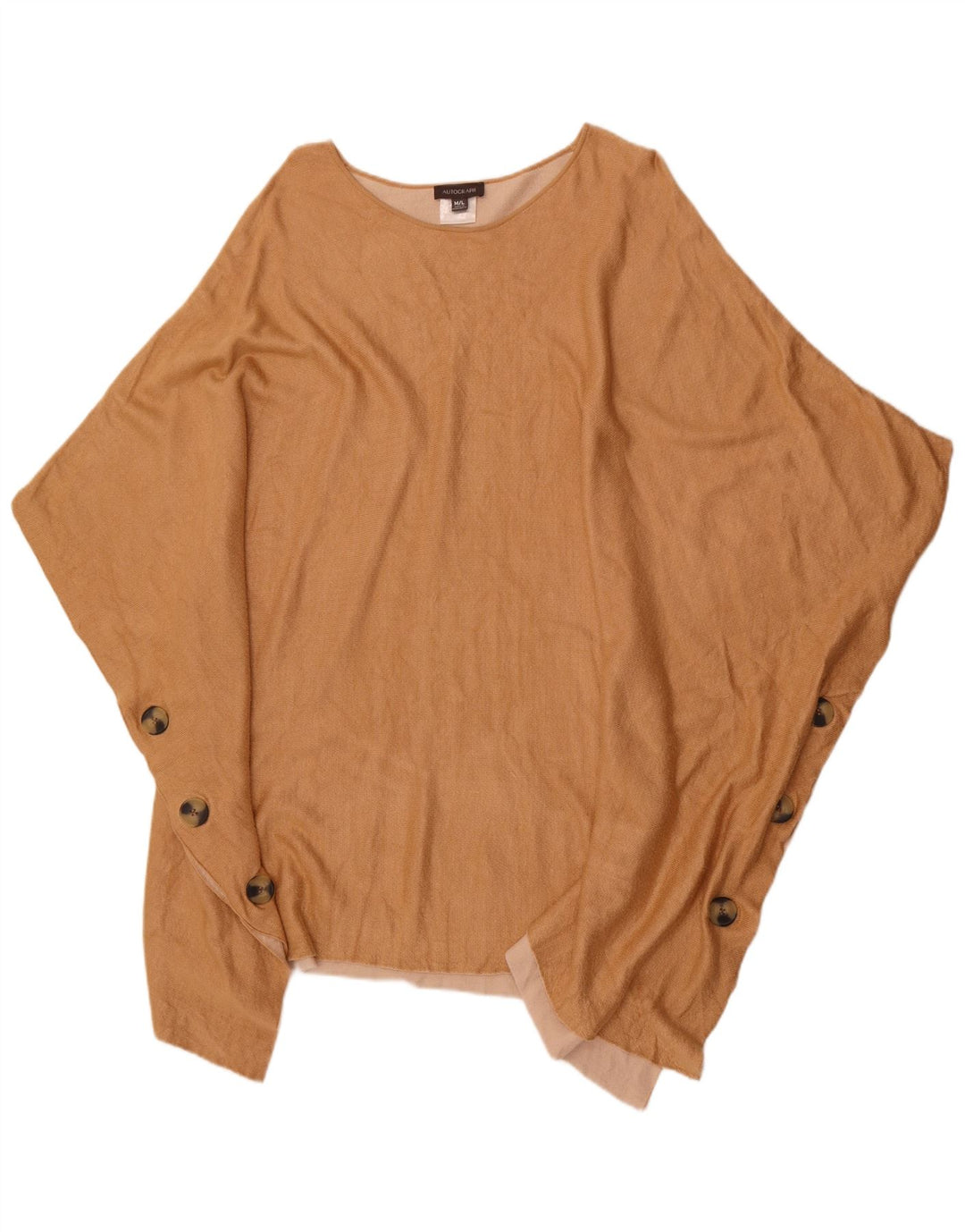 Autograf Dame Poncho Jumper UK 14 Medium Beige Bomuld