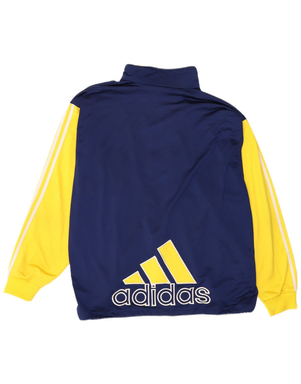 Adidas grafisk træningsdragt jakke til mænd UK 48/50 XL marineblå farveblok