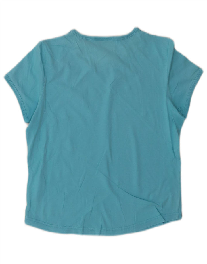 CHAMPION Womens Graphic T-Shirt Top UK 12 Medium Blue Cotton