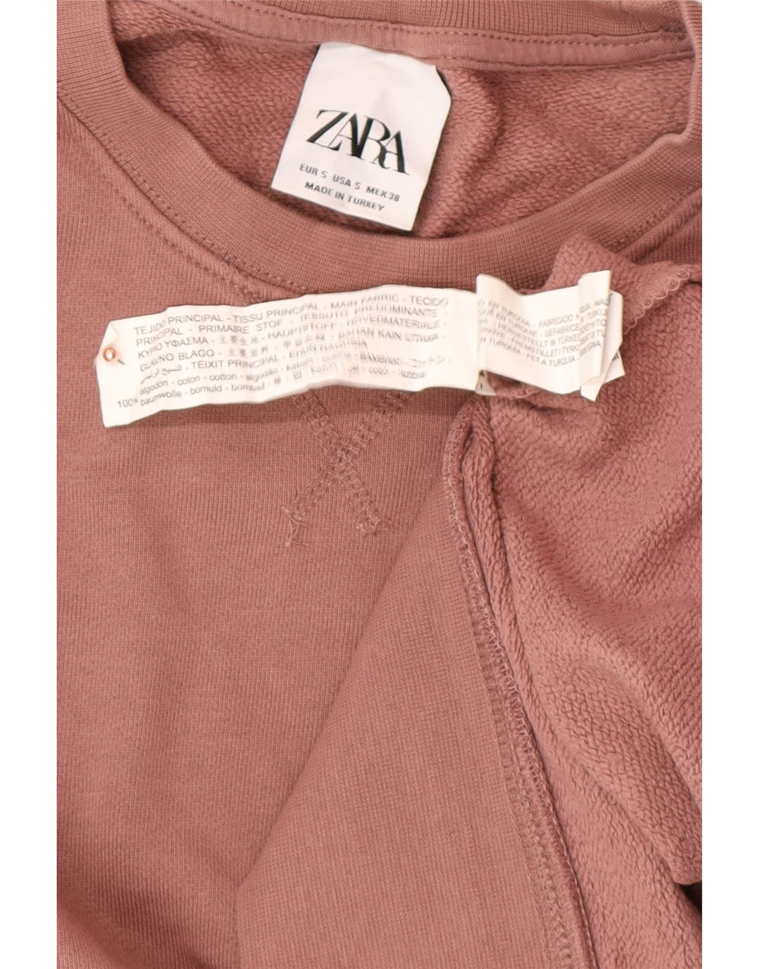 ZARA Sweatshirt til mænd, lille pink bomuld