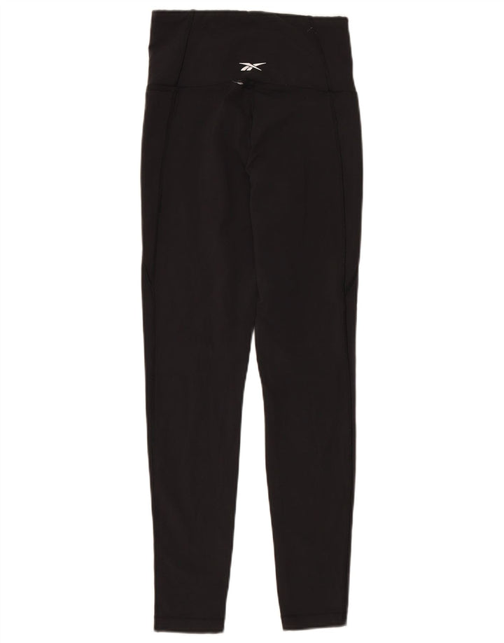 REEBOK Dame Leggings UK 8/10 Small Black