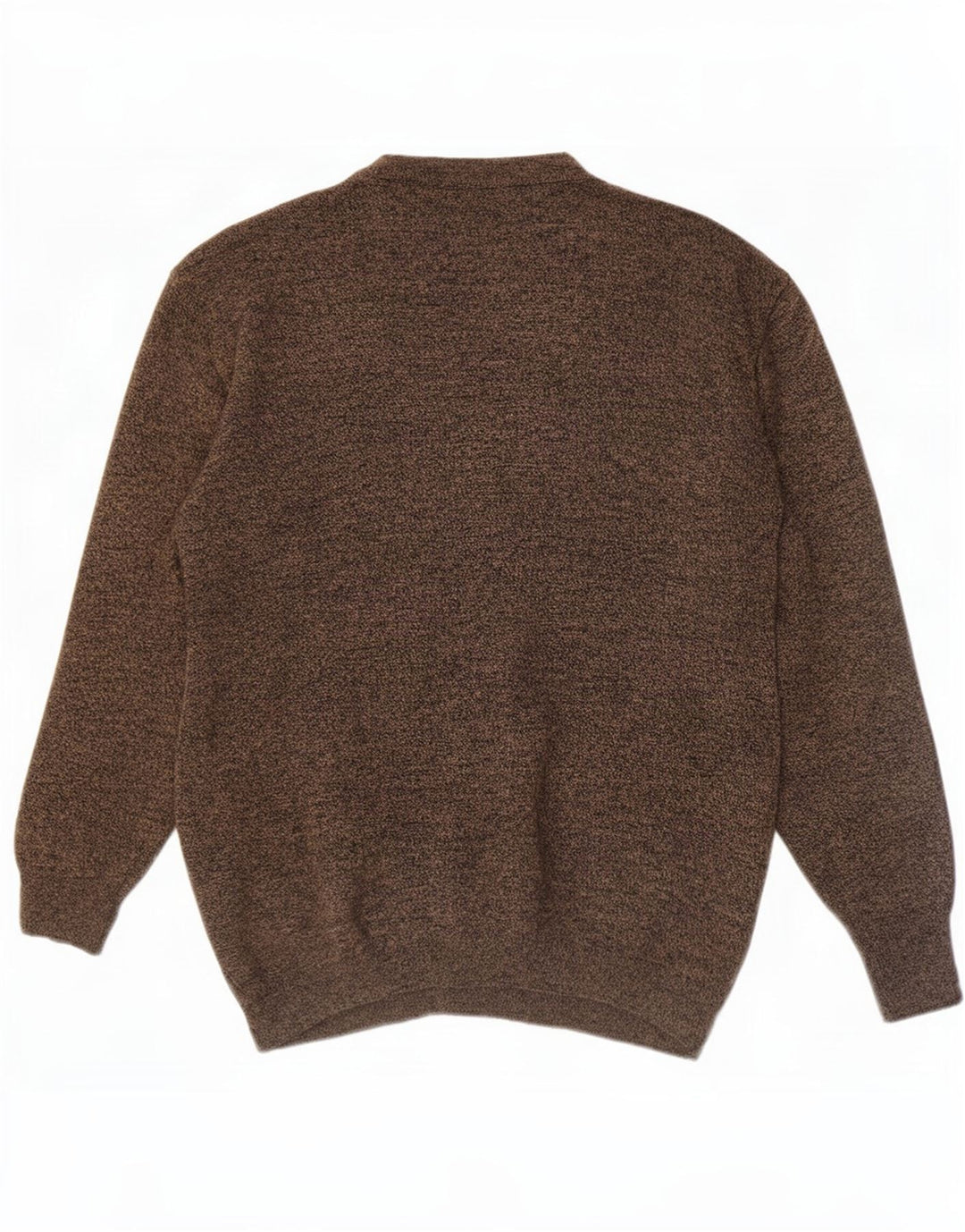 Vintage herre cardigan sweater Stor brun geometrisk uld