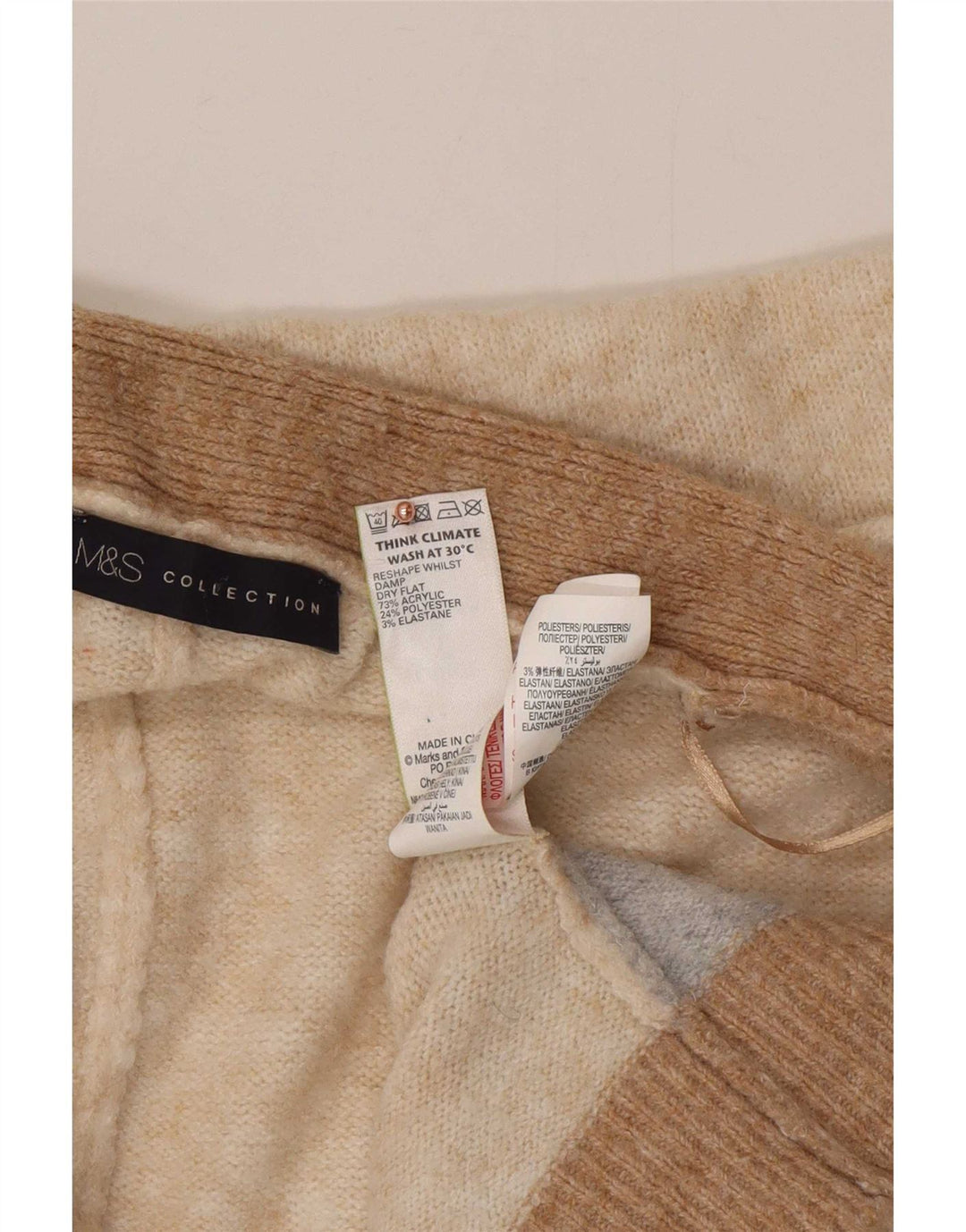 Marks & Spencer Dame Longline Cardigan Sweater UK 16 Large Beige