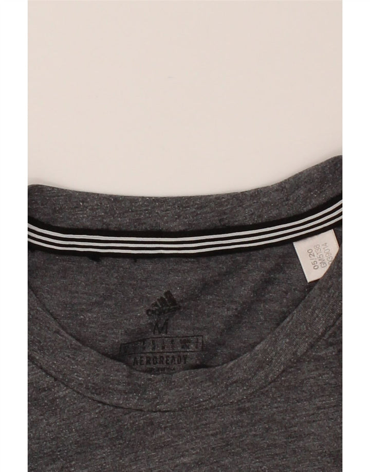 ADIDAS Mens Aeroready T-Shirt Top Medium Grey Polyester Vintage Adidas and Second-Hand Adidas from Messina Hembry 