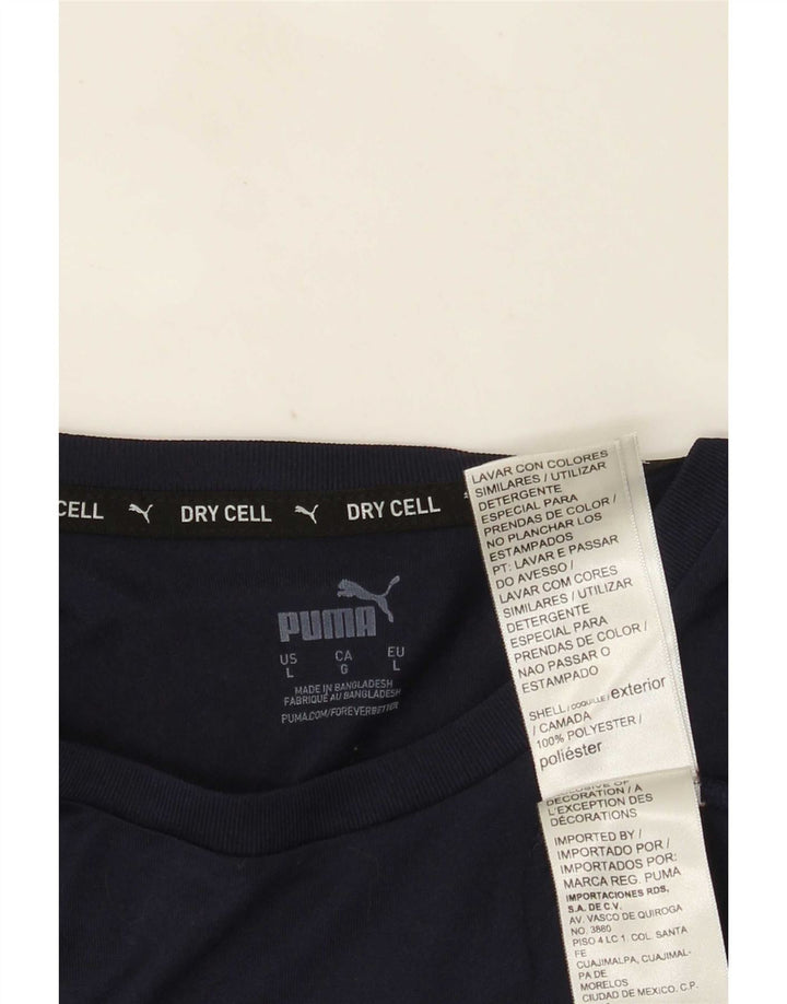 Puma Herre T-Shirt Top Stor Marineblå Polyester