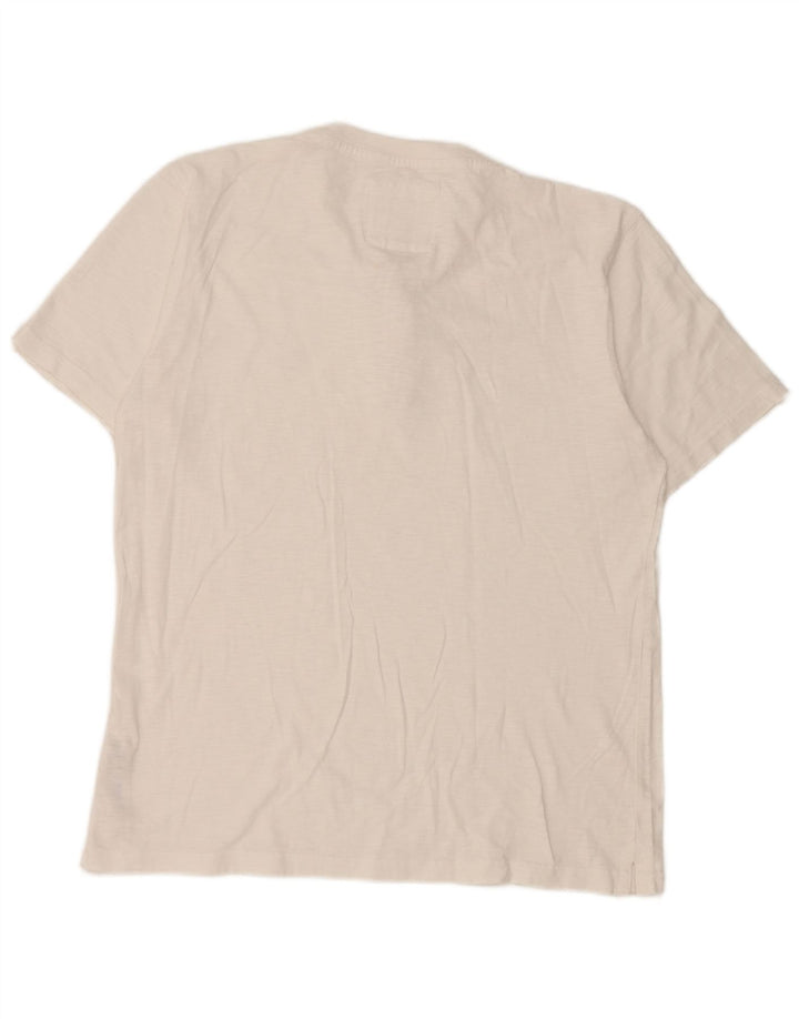 Fat Face Herre T-Shirt Top Stor Hvid Bomuld