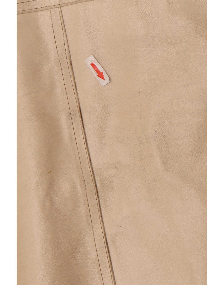 Pinko Dame Læderjakke IT 42 Medium Beige