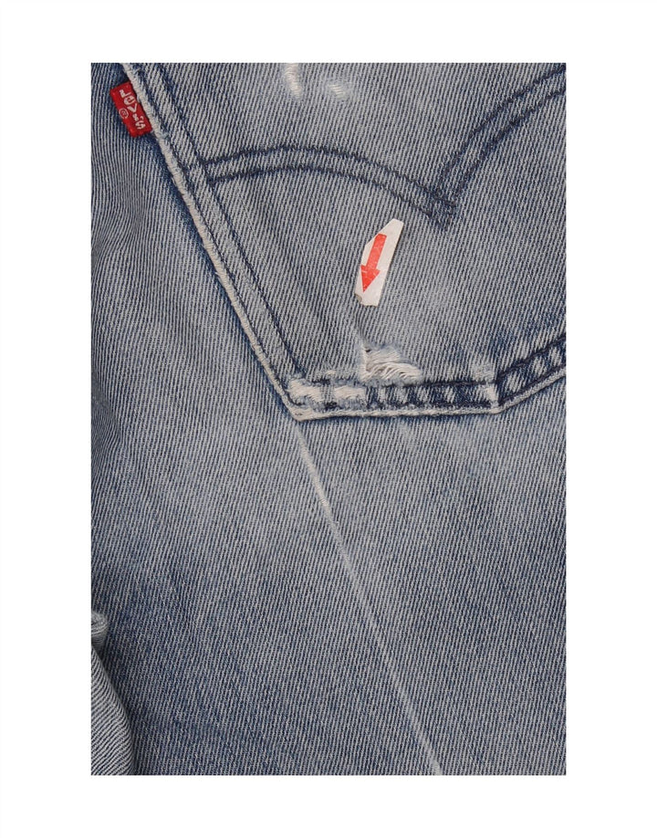 Levi's Dame Distressed Straight Jeans W28 L32 Blå Bomuld