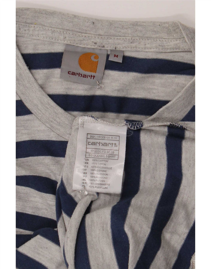 Carhartt Herre T-shirt Top mellemgrå stribet bomuld