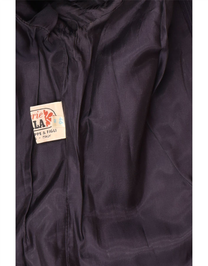 Vintage Dame 1 Knap Blazer Jacket IT 46 Large Navy Blue Nålestribe