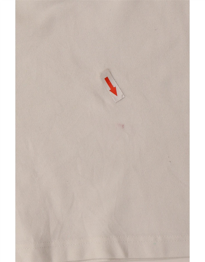 Fred Perry Womens Crop Polo Shirt UK 12 Medium White Bomuld