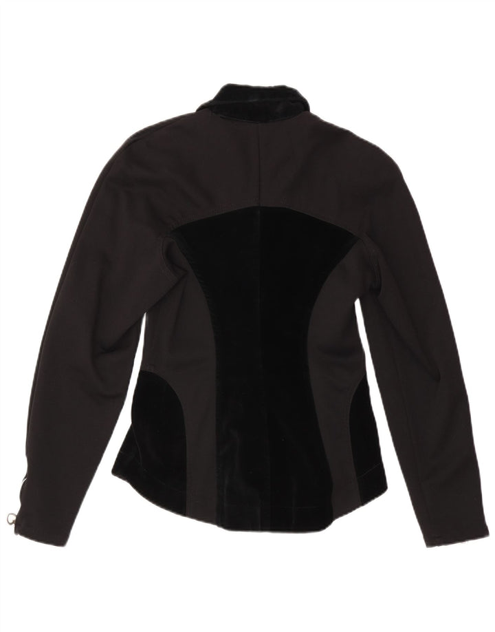 Maille Dame Blouson Jacket UK 8 Small Black Colourblock Nylon