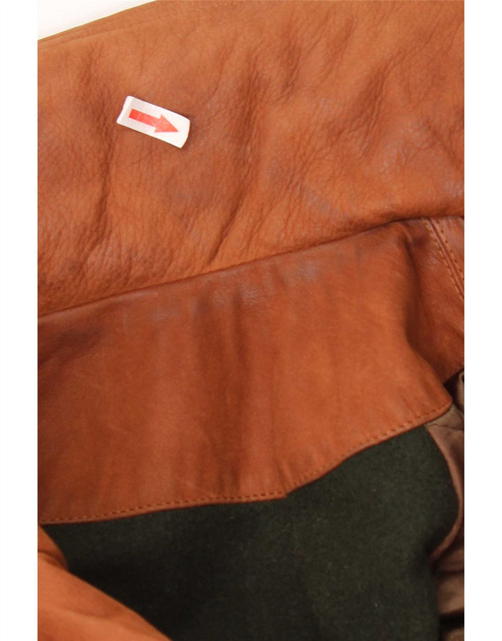 Timberland Herre Hooded Læderjakke UK 40 Large Brown