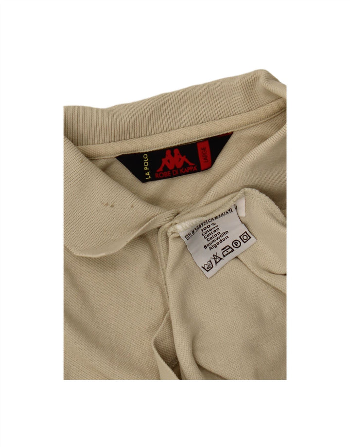 KAPPA Mens Polo Shirt Large Beige Cotton