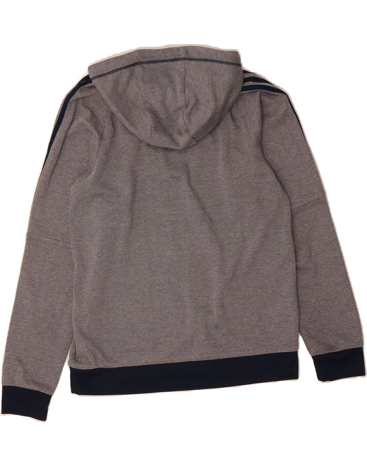 ADIDAS Mens Zip Neck Hoodie Jumper Medium Grey Polyester Vintage Adidas and Second-Hand Adidas from Messina Hembry 